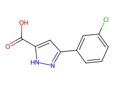 5-(3-chlorophenyl)-1H-pyrazole-3-carboxylic acid structure