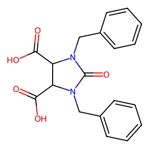 2-Oxo-1,3-bis(phenylmethyl)-4,5-imidazolidinedicarboxylic acid structure