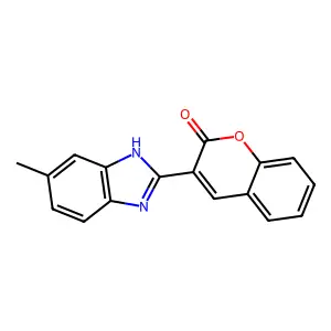 3-(5-methyl-1H-benzimidazol-2-yl)chromen-2-one structure