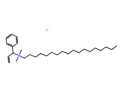 Benzenemethanaminium, ar-ethenyl-N,N-dimethyl-N-octadecyl-, chloride (1:1) structure