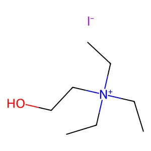 Ethanaminium, N,N,N-triethyl-2-hydroxy-, iodide (1:1) structure