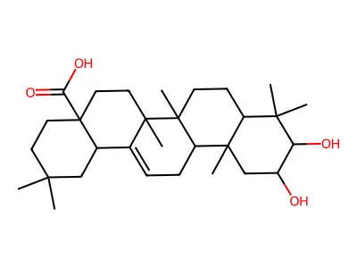 2,3-Dihydroxy-12-oleanen-28-oic acid structure