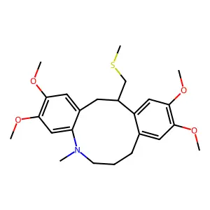 2,3,10,11-tetramethoxy-5-methyl-13-(methylsulfanylmethyl)-7,8,13,14-tetrahydro-6H-benzo[e][1]benzazecine structure