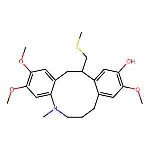 2,3,10-trimethoxy-5-methyl-13-(methylsulfanylmethyl)-7,8,13,14-tetrahydro-6H-benzo[e][1]benzazecin-11-ol structure