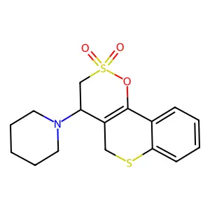 4-piperidin-1-yl-4,5-dihydro-3H-thiochromeno[3,4-e]oxathiine 2,2-dioxide structure