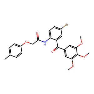 N-[4-bromo-2-(3,4,5-trimethoxybenzoyl)phenyl]-2-(4-methylphenoxy)acetamide structure