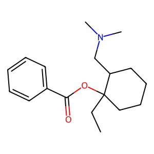 Cyclohexanol, 2-((dimethylamino)methyl)-1-ethyl-, benzoate structure