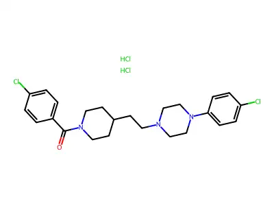 Piperidine, 1-(4-chlorobenzoyl)-4-(2-(4-(4-chlorophenyl)-1-piperazinyl)ethyl)-, dihydrochloride structure