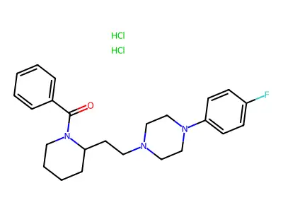 1-Benzoyl-2-(2-(4-(4-fluorophenyl)piperazinyl)ethyl)piperidine dihydrochloride structure