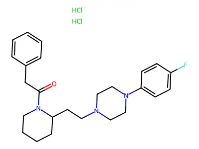 2-(2-(4-(4-Fluorophenyl)-1-piperazinyl)ethyl)-1-(phenylacetyl)piperidine dihydrochloride structure