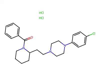 1-Benzoyl-2-(2-(4-(4-chlorophenyl)piperazinyl)ethyl)piperidine dihydrochloride structure
