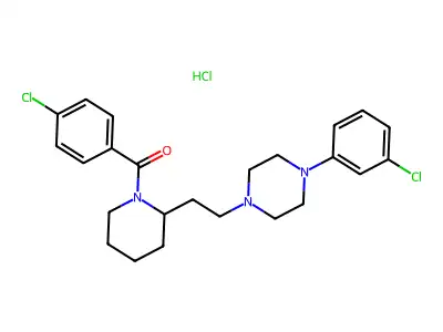 1-(4-Chlorobenzoyl)-2-(2-(4-(3-chlorophenyl)piperazinyl)ethyl)piperidine monohydrochloride structure