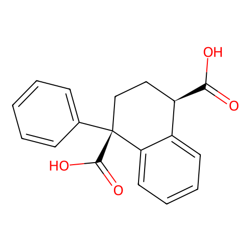 (1R,4R)-1-phenyl-1,2,3,4-tetrahydronaphthalene-1,4-dicarboxylic acid structure