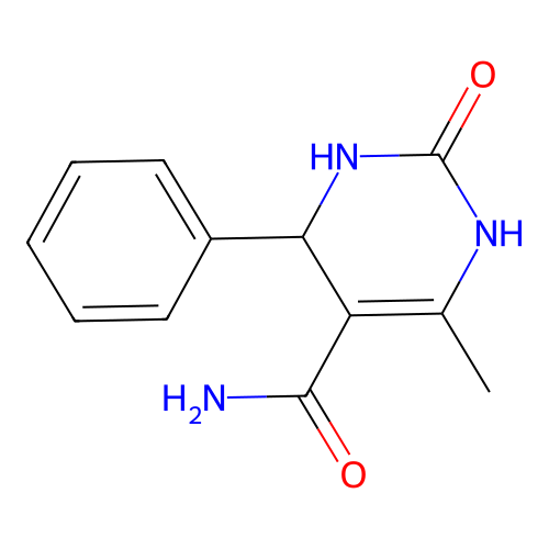 6-Methyl-2-oxo-4-phenyl-1,2,3,4-tetrahydropyrimidine-5-carboxamide structure