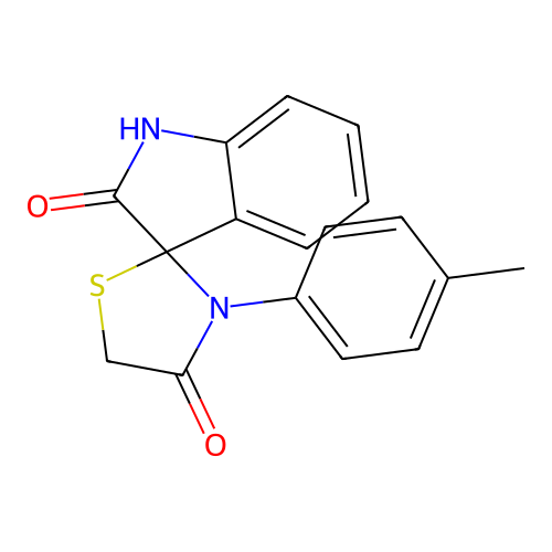 3'-(4-methylphenyl)-4'H-spiro[indole-3,2'-[1,3]thiazolidine]-2,4'(1H)-dione structure