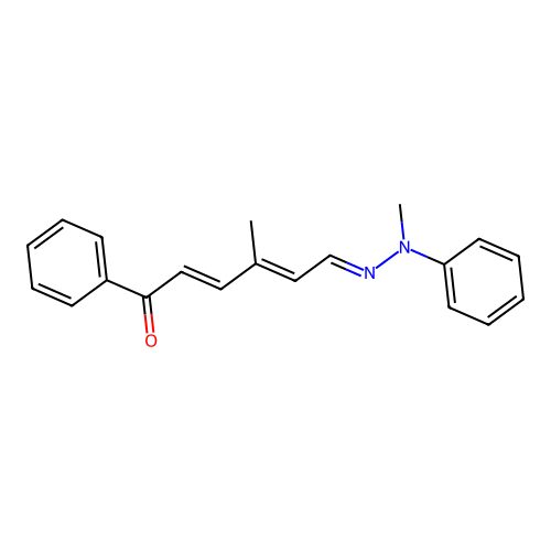 (2E,4E,6E)-4-Methyl-6-(2-methyl-2-phenylhydrazinylidene)-1-phenylhexa-2,4-dien-1-one structure