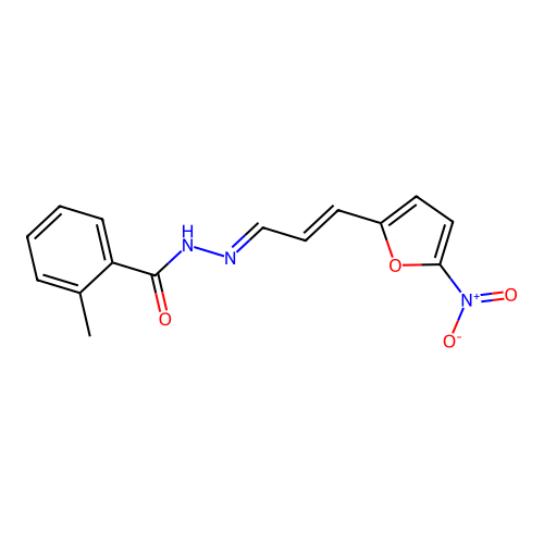 2-Methylbenzoic aicd (3-(5-nitro-2-furanyl)-2-propenylidene)hydrazide structure
