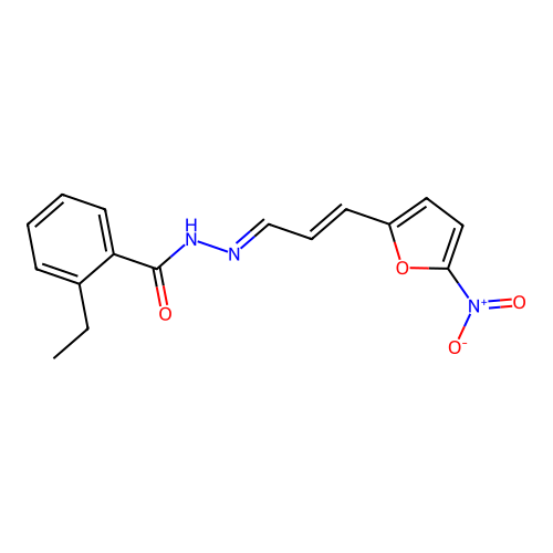 2-Ethylbenzoic acid (3-(5-nitro-2-furanyl)-2-propenylidene)hydrazide structure