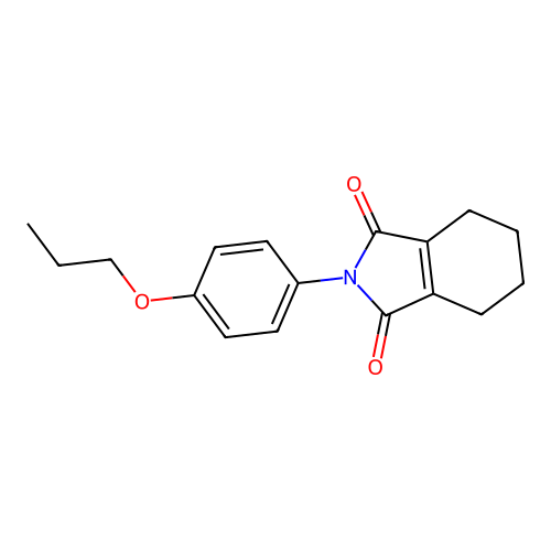 1H-Isoindole-1,3(2H)-dione, 4,5,6,7-tetrahydro-2-(4-propoxyphenyl)- structure