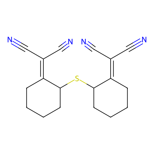 Di(2-dicyanomethylenecyclohexyl) sulfide structure