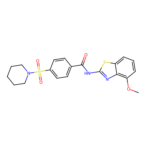 N-(4-methoxy-1,3-benzothiazol-2-yl)-4-(1-piperidinylsulfonyl)benzamide structure