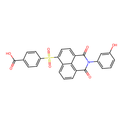 4-[2-(3-Hydroxyphenyl)-1,3-dioxobenzo[de]isoquinolin-6-yl]sulfonylbenzoic acid structure