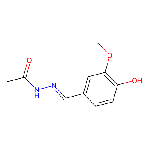 N-[(4-hydroxy-3-methoxyphenyl)methylideneamino]acetamide structure
