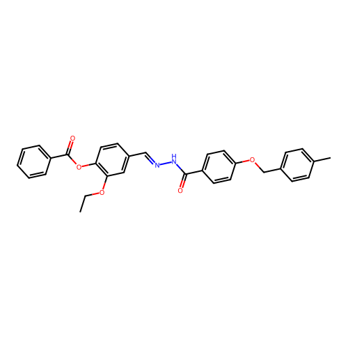 2-Ethoxy-4-(2-(4-((4-methylbenzyl)oxy)benzoyl)carbohydrazonoyl)phenyl benzoate structure
