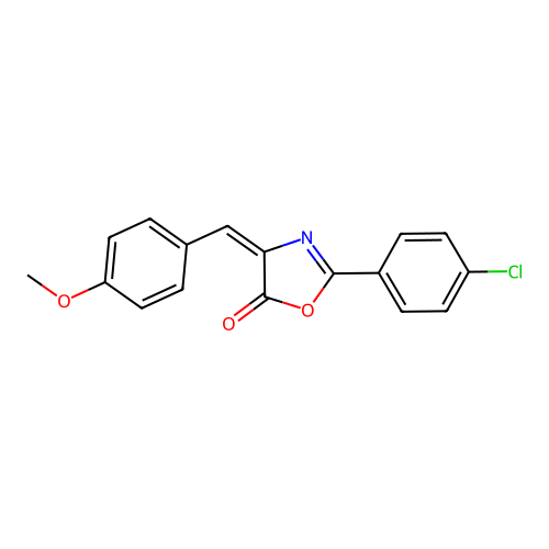 (E)-2-(4-chlorophenyl)-4-(4-methoxybenzylidene)oxazol-5(4H)-one structure