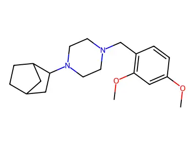 1-(Bicyclo[2.2.1]hept-2-yl)-4-(2,4-dimethoxybenzyl)piperazine structure