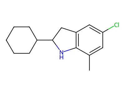 5-Chloro-2-cyclohexyl-7-methylindoline structure