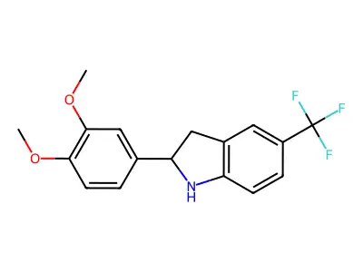 2-(3,4-Dimethoxyphenyl)-5-(trifluoromethyl)indoline structure