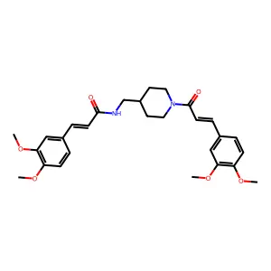 (E)-3-(3,4-dimethoxyphenyl)-N-[[1-[(E)-3-(3,4-dimethoxyphenyl)prop-2-enoyl]piperidin-4-yl]methyl]prop-2-enamide structure
