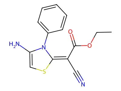 Ethyl 2-(4-amino-3-phenyl-1,3-thiazol-2-ylidene)-2-cyanoacetate structure