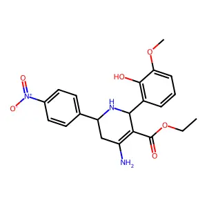 ETHYL 4-AMINO-2-(2-HYDROXY-3-METHOXY-PHENYL)-6-(4-NITROPHENYL)-1,2,5,6-TETRAHYDROPYRIDINE-3-CARBOXYLATE structure