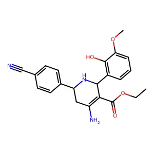 ethyl 4-amino-2-(4-cyanophenyl)-6-(2-hydroxy-3-methoxyphenyl structure