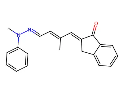 (2E)-2-[(E,4E)-2-methyl-4-[methyl(phenyl)hydrazinylidene]but structure