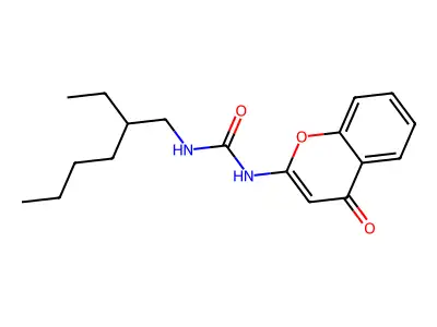 N'-(2-Ethylhexyl)-N-(4-oxo-4H-1-benzopyran-2-yl)carbamimidic acid structure