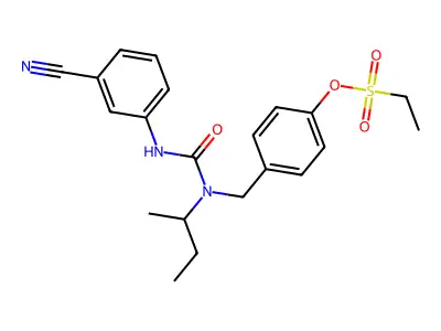 [4-[[Butan-2-yl-[(3-cyanophenyl)carbamoyl]amino]methyl]phenyl] ethanesulfonate structure