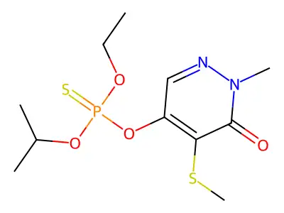 Phosphorothioic acid, O-(1,6-dihydro-1-methyl-5-(methylthio)-6-oxo-4-pyridazinyl) O-ethyl O-(1-methylethyl) ester structure