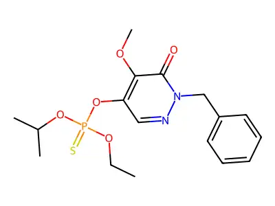 Phosphorothioic acid, O-(1,6-dihydro-5-methoxy-6-oxo-1-(phenylmethyl)-4-pyridazinyl) O-ethyl O-(1-methylethyl) ester structure