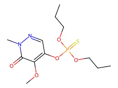 Phosphorothioic acid, O-(1,6-dihydro-5-methoxy-1-methyl-6-oxo-4-pyridazinyl) O,O-dipropyl ester structure
