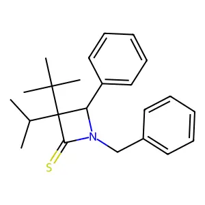 1-Benzyl-3-tert-butyl-4-phenyl-3-propan-2-ylazetidine-2-thione structure