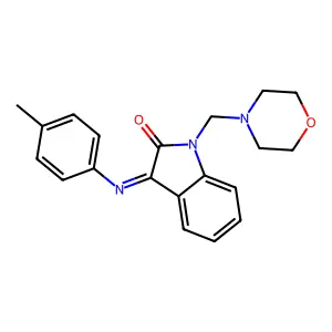 1-(Morpholinomethyl)-3-(p-tolylimino)indolin-2-one structure