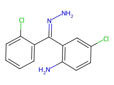 Methanone, (2-amino-5-chlorophenyl)(2-chlorophenyl)-, hydrazone structure