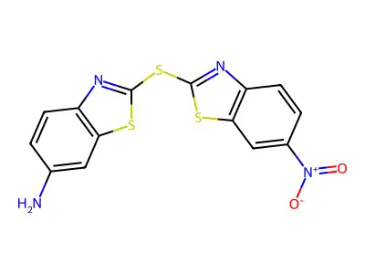 2-[(6-Nitro-1,3-benzothiazol-2-yl)sulfanyl]-1,3-benzothiazol-6-amine structure