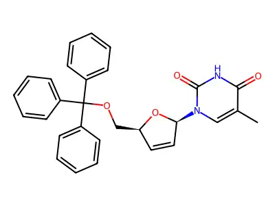 5-Methyl-1-[5-(trityloxymethyl)-2,5-dihydrofuran-2-yl]pyrimidine-2,4-dione structure