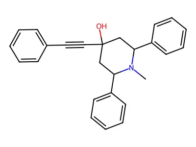 1-Methyl-2,6-diphenyl-4-(2-phenylethynyl)piperidin-4-ol structure