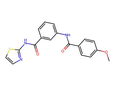 3-(4-Methoxybenzamido)-N-(1,3-thiazol-2-yl)benzamide structure