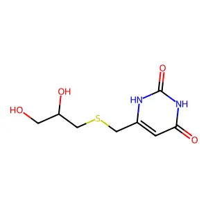 6-(2,3-dihydroxypropylsulfanylmethyl)-1H-pyrimidine-2,4-dione structure